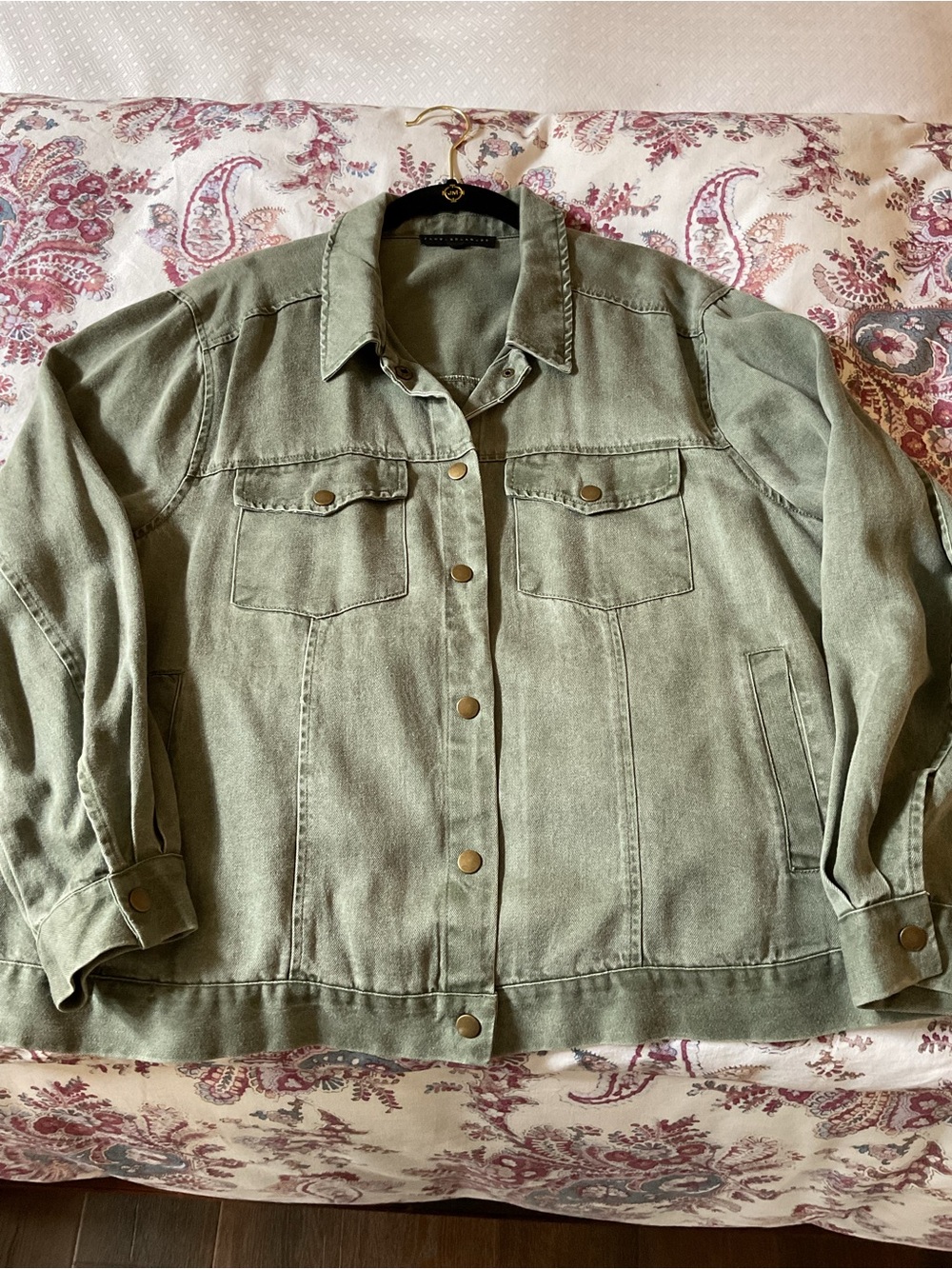 Jane and Delancey Olive Green Jean Jacket
